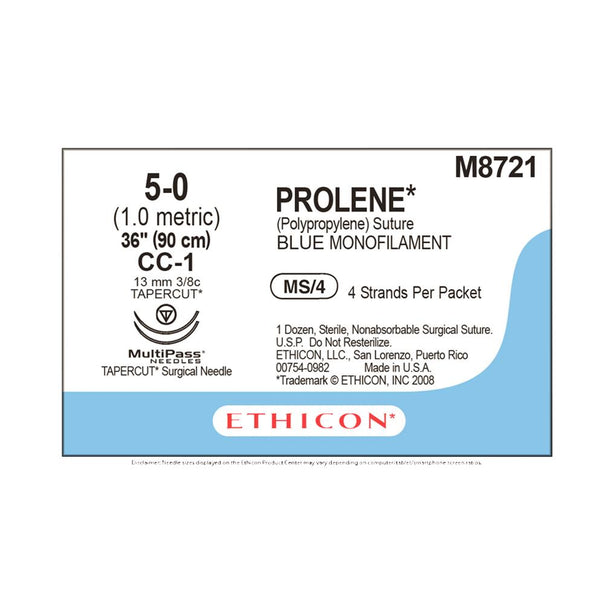 Ethicon Prolene Polypropylene Suture M8721 - 12.0 Each