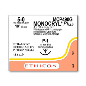 ETHICON Precision Point MONOCRYL Plus Absorbable Sutures MCP490G 12 Each-MDL-ETHMCP490G