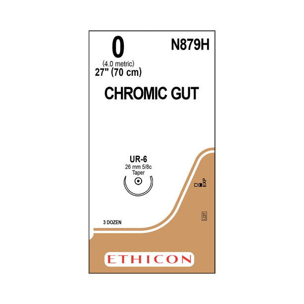 Ethicon Taper Point Chromic Gut Absorbable Suture N879H - 36.0 Each - MDL-ETHN879H