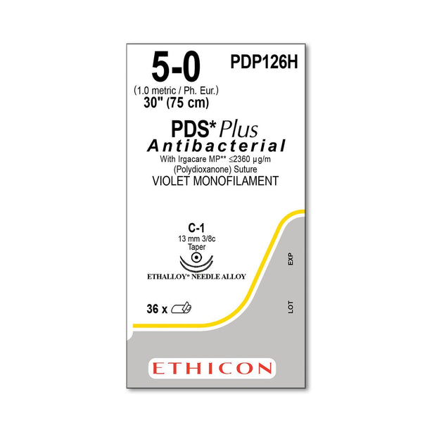 Ethicon Taper Point PDS Plus Antibacterial Absorbable Sutures PDP126H - 36.0 Each - MDL-ETHPDP126H