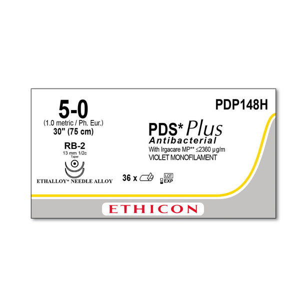 Ethicon Taper Point PDS Plus Antibacterial Absorbable Sutures PDP148H - 36.0 Each - MDL-ETHPDP148H