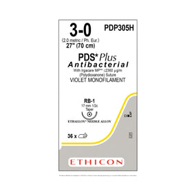 Ethicon Taper Point PDS Plus Antibacterial Absorbable Sutures PDP305H - 36.0 Each - MDL-ETHPDP305H