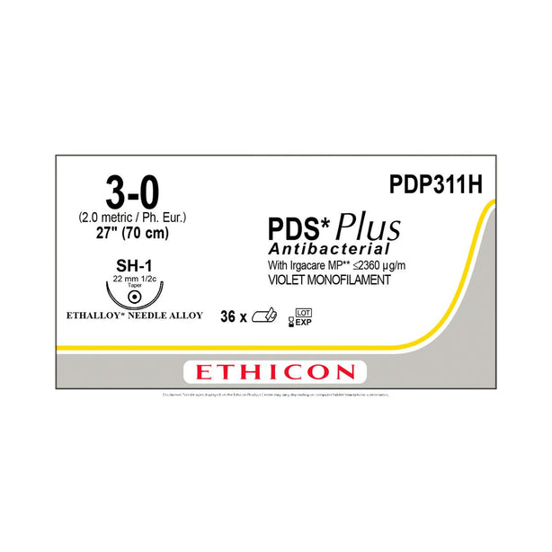 Ethicon Taper Point PDS Plus Antibacterial Absorbable Sutures PDP311H - 36.0 Each