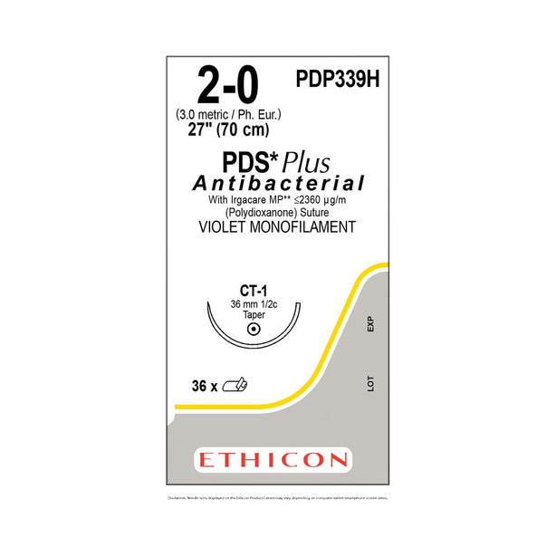 Ethicon Taper Point PDS Plus Antibacterial Absorbable Sutures PDP339H - 36.0 Each - MDL-ETHPDP339H