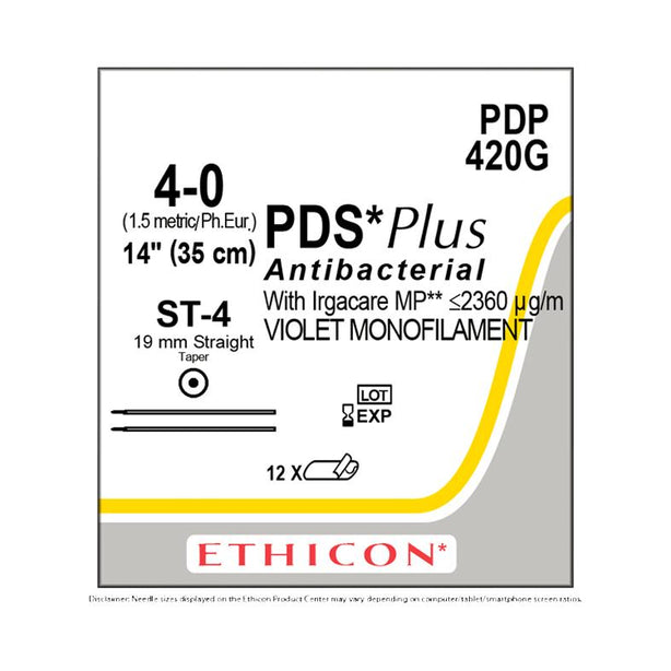 Endoscopic PDS Plus Antibacterial Absorbable Sutures - PDP420G - 12 Each - MDL-ETHPDP420G