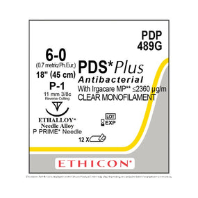 ETHICON Precision Point PDS Plus Antibac Absorbable Sutures PDP489G 12 Each-MDL-ETHPDP489G