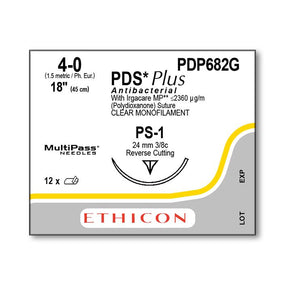 ETHICON Precision Point PDS Plus Antibac Absorbable Sutures PDP682G 12 Each-MDL-ETHPDP682G