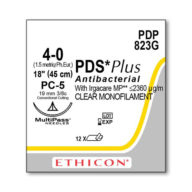 Precision Cosmetic PDS Plus Antibacterial Sutures - PDP823G - 12 Each - MDL-ETHPDP823G