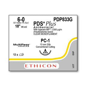 Precision Cosmetic PDS Plus Antibacterial Sutures - PDP833G - 12 Each - MDL-ETHPDP833G