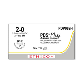 ETHICON Reverse Cutting PDS Plus Antibacterial Sutures PDP969H 36 Each-MDL-ETHPDP969H