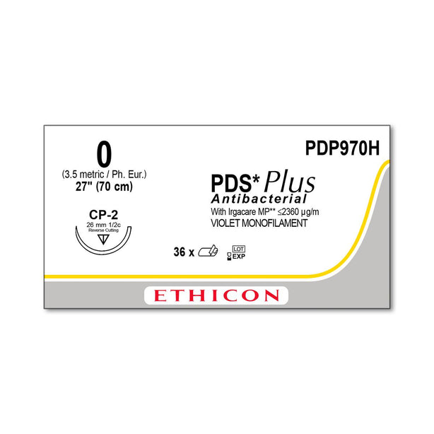 ETHICON Reverse Cutting PDS Plus Antibacterial Sutures PDP970H 36 Each-MDL-ETHPDP970H