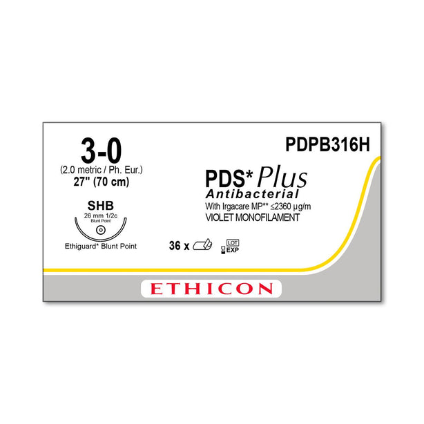 Ethicon ETHIGUARD PDS Plus Antibacterial Sutures PDPB316H - 36.0 Each - MDL-ETHPDPB316H