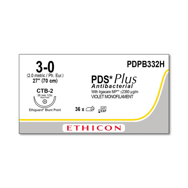 Ethicon ETHIGUARD PDS Plus Antibacterial Sutures PDPB332H - 36.0 Each - MDL-ETHPDPB332H