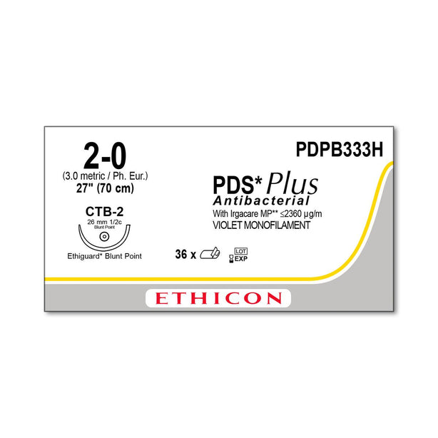 Ethicon ETHIGUARD PDS Plus Antibacterial Sutures PDPB333H - 36.0 Each - MDL-ETHPDPB333H