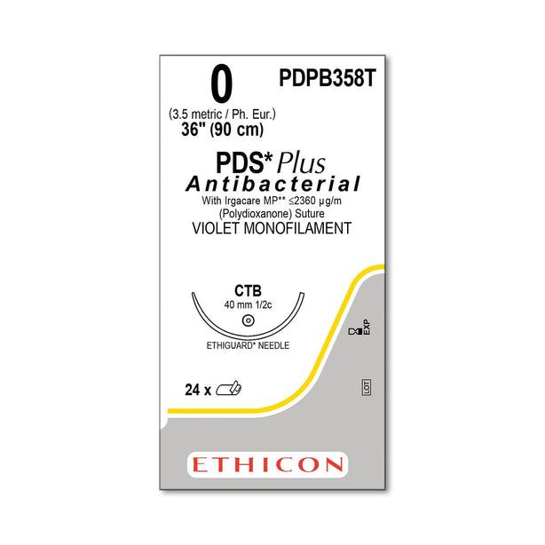 Ethicon ETHIGUARD PDS Plus Antibacterial Sutures PDPB358T - 24.0 Each - MDL-ETHPDPB358T