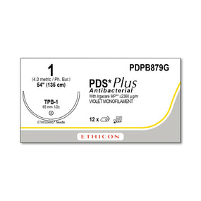 ETHICON Blunt Point PDS Plus Antibacterial Sutures PDPB879G 12 Each - MDL-ETHPDPB879G