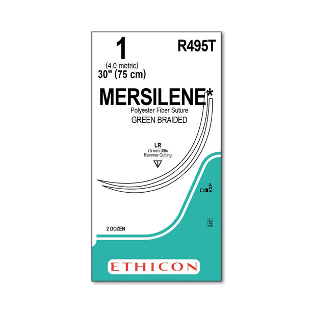 Ethicon Reverse Cutting Mersilene Nonabsorbable Sutures R495T - 24.0 Each