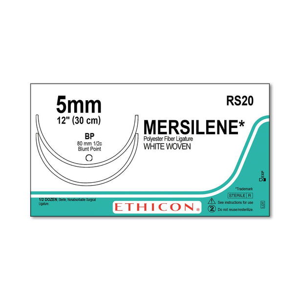 Ethicon Mersilene Polyester Fiber Strip Sutures RS20 - 6.0 Each