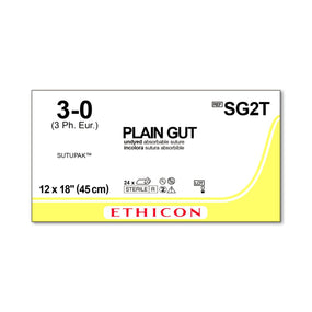 Sutupak Sterile Pre-Cut Plain Gut Absorbable Sutures - SG2T - 24 Each - MDL-ETHSG2T