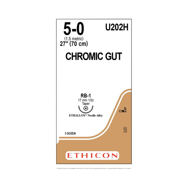 Ethicon Taper Point Chromic Gut Absorbable Suture U202H - 36.0 Each - MDL-ETHU202H