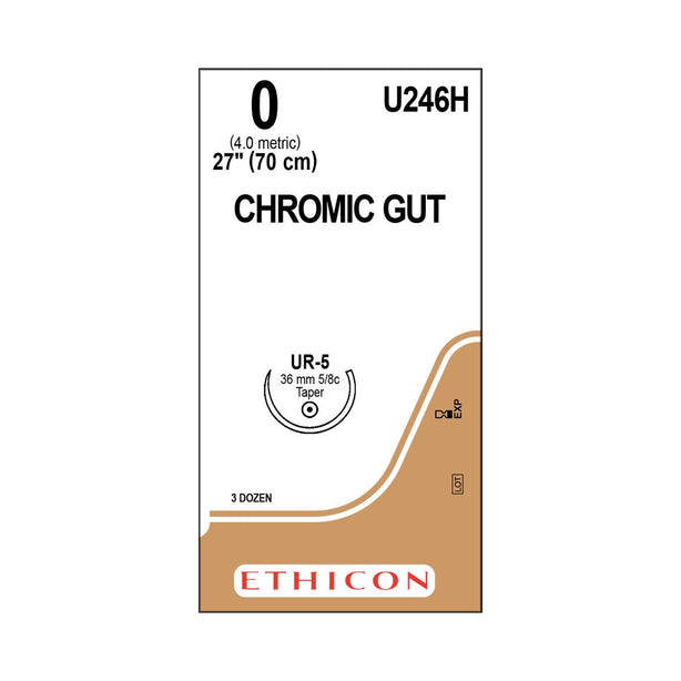 Ethicon Taper Point Chromic Gut Absorbable Suture U246H - 36.0 Each - MDL-ETHU246H