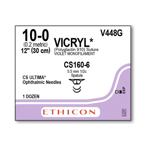 Ethicon Ultima Spatula Vicryl Absorbable Sutures V448G - 12.0 Each