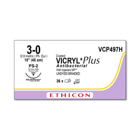 ETHICON Vicryl Plus Sutures VCP497H 36 Each - MDL-ETHVC497H