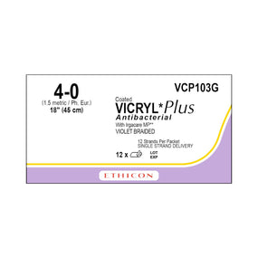 ETHICON Sutupak Precut Vicryl Plus Absorbable Sutures VCP103G 12 Each-MDL-ETHVCP103G