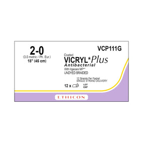 ETHICON Sutupak Precut Vicryl Plus Absorbable Sutures VCP111G 12 Each-MDL-ETHVCP111G