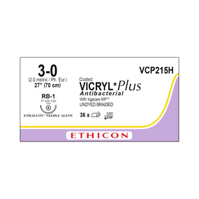 ETHICON Vicryl Plus Sutures VCP215H 36 Each - MDL-ETHVCP215H