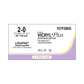 Ethicon Ligapak Reel Vicryl Plus Absorbable Sutures VCP286G - 12.0 Each