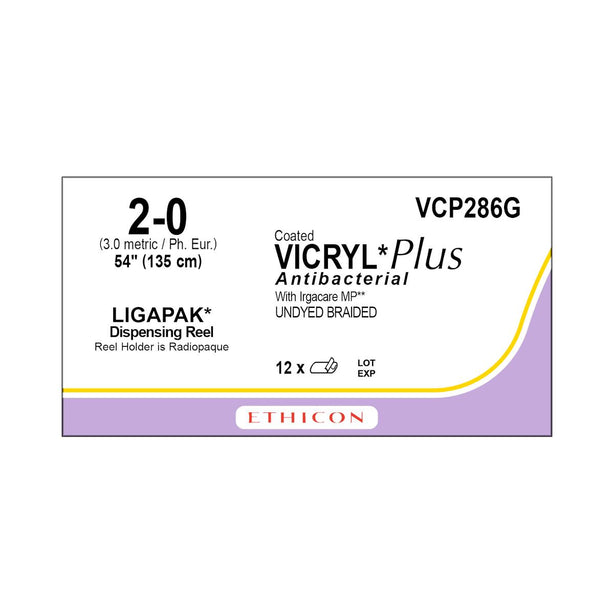 Ethicon Ligapak Reel Vicryl Plus Absorbable Sutures VCP286G - 12.0 Each