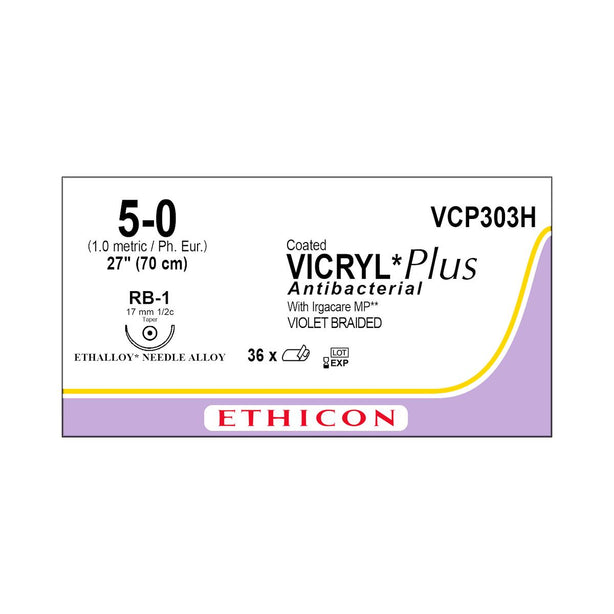 Ethicon Taper Point Vicryl + Antibacterial Suture VCP303H - 36.0 Each - MDL-ETHVCP303H