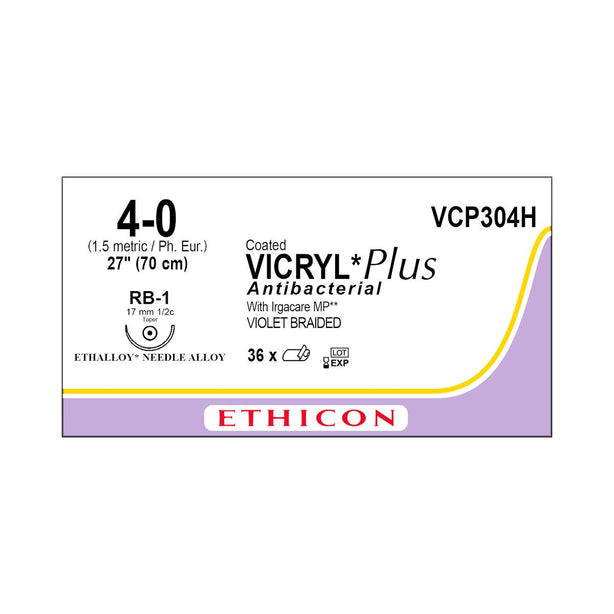 Ethicon Taper Point Vicryl + Antibacterial Suture VCP304H - 36.0 Each - MDL-ETHVCP304H