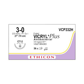 Ethicon Taper Point Vicryl + Antibacterial Suture VCP332H - 36.0 Each - MDL-ETHVCP332H