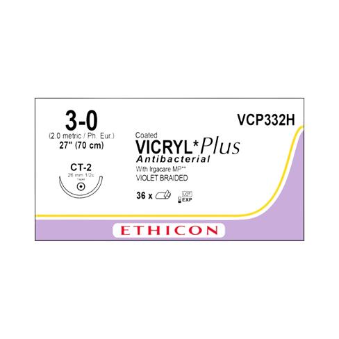 Ethicon Taper Point Vicryl + Antibacterial Suture VCP332H - 36.0 Each - MDL-ETHVCP332H