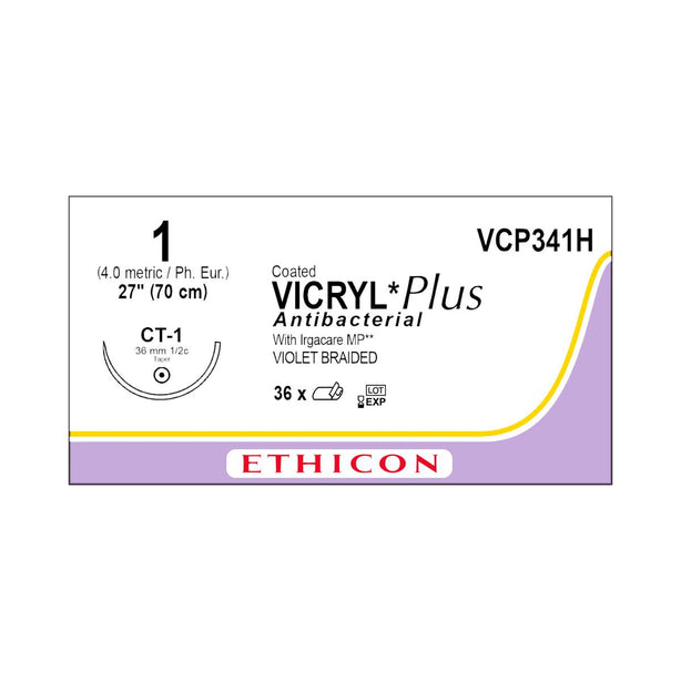 Ethicon Taper Point Vicryl + Antibacterial Suture VCP341H - 36.0 Each - MDL-ETHVCP341H