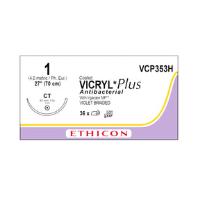 Ethicon Taper Point Vicryl + Antibacterial Suture VCP353H - 36.0 Each - MDL-ETHVCP353H