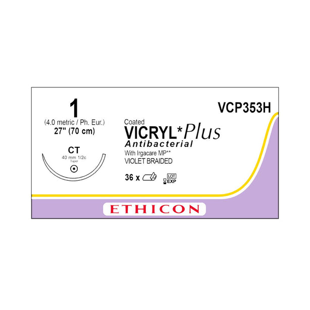 Ethicon Taper Point Vicryl + Antibacterial Suture VCP353H - 36.0 Each - MDL-ETHVCP353H
