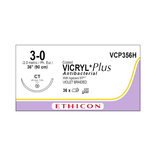 Ethicon Taper Point Vicryl + Antibacterial Suture VCP356H - 36.0 Each - MDL-ETHVCP356H