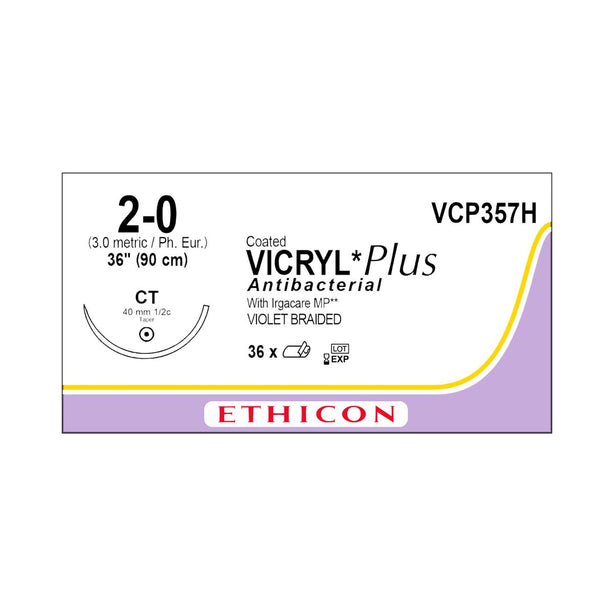 Ethicon Taper Point Vicryl + Antibacterial Suture VCP357H - 36.0 Each - MDL-ETHVCP357H