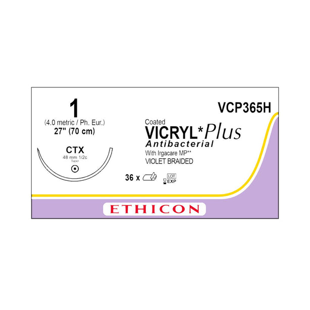 Ethicon Taper Point Vicryl + Antibacterial Suture VCP365H - 36.0 Each - MDL-ETHVCP365H