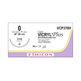 Ethicon Taper Point Vicryl + Antibacterial Suture VCP370H - 36.0 Each - MDL-ETHVCP370H