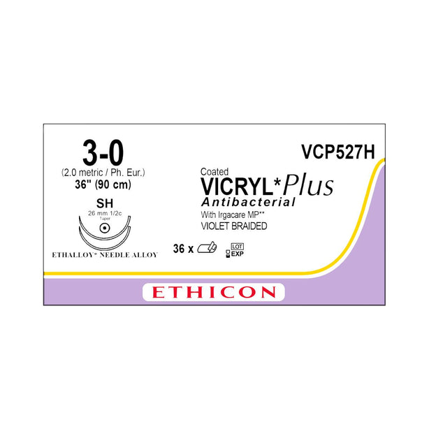 Ethicon Taper Point Vicryl + Antibacterial Suture VCP527H - 36.0 Each - MDL-ETHVCP527H