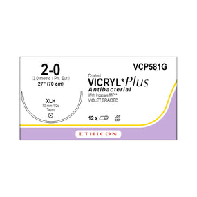 Ethicon Taper Point Vicryl + Antibacterial Suture VCP581G - 12.0 Each - MDL-ETHVCP581G