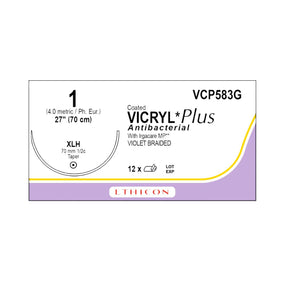 Ethicon Taper Point Vicryl + Antibacterial Suture VCP583G - 12.0 Each - MDL-ETHVCP583G