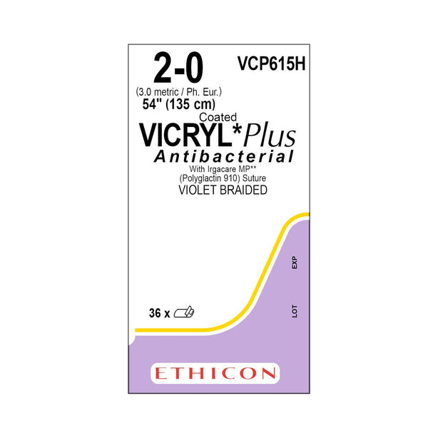 Ethicon Standard / Short Vicryl Plus Absorbable Sutures VCP615H - 36.0 Each - MDL-ETHVCP615H