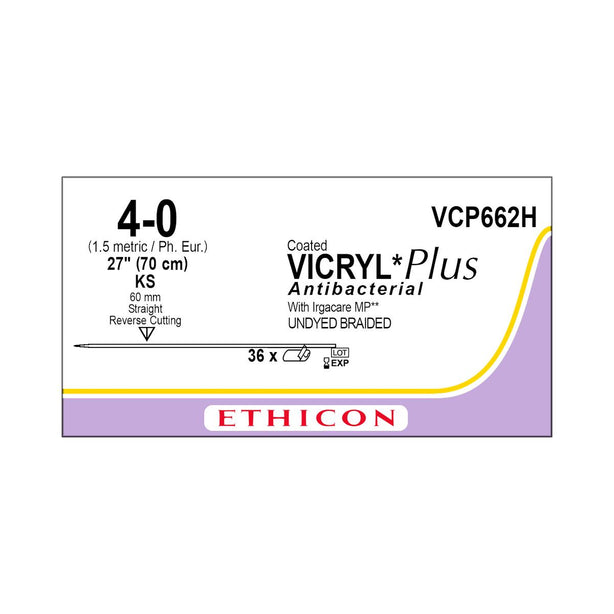 Ethicon Coated Vicryl Plus Synthetic Absorbable Sutures VCP662H - 36.0 Each - MDL-ETHVCP662H