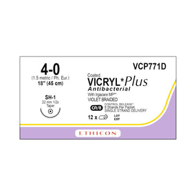 Ethicon Taper Point Vicryl + Antibacterial Suture VCP771D - 12.0 Each - MDL-ETHVCP771D