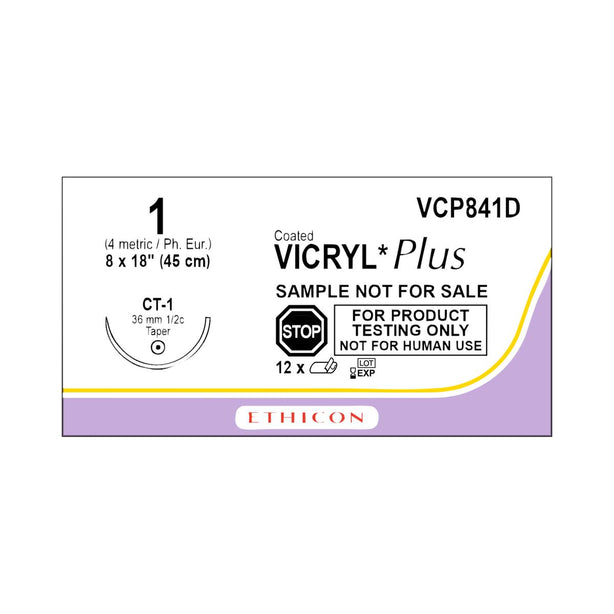 Ethicon Taper Point Vicryl + Antibacterial Suture VCP841D - 12.0 Each - MDL-ETHVCP841D